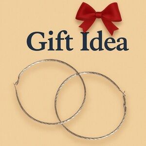 Swirl Silver Colored Textured Daring Hoop Back-Hinged Pierced Earrings